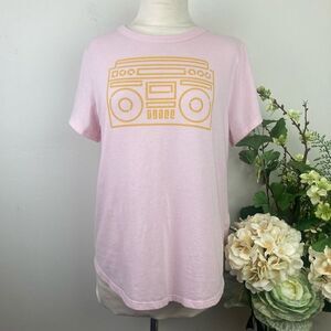 OLD NAVY T-shirt | Pink Retro Boombox Stereo | size medium